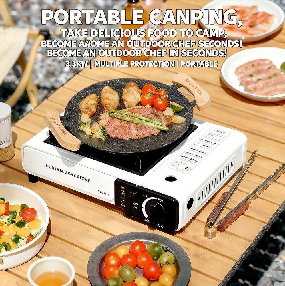 Home Cooking Meals - เตาแก๊สพกพาสำหรับใช้งานกลางแจ้ง เหมาะสำหรับการตั้งแคมป์ ปิ้งย่าง เดินป่า ทำอาหารในสวนหลังบ้าน และใช้ในบ้าน