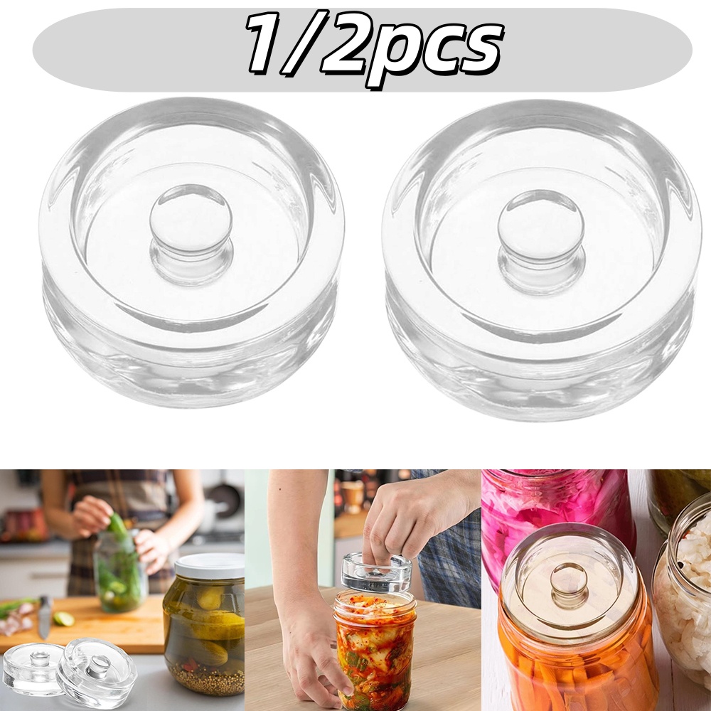 Fermentation Crock - ฝาปิดโหลแก้วปากกว้างสำหรับหมัก 1/2 ชิ้น อุปกรณ์ครัว ฝาปิดภาชนะเก็บอาหารแบบปิดผนึก สำหรับหมักชีส