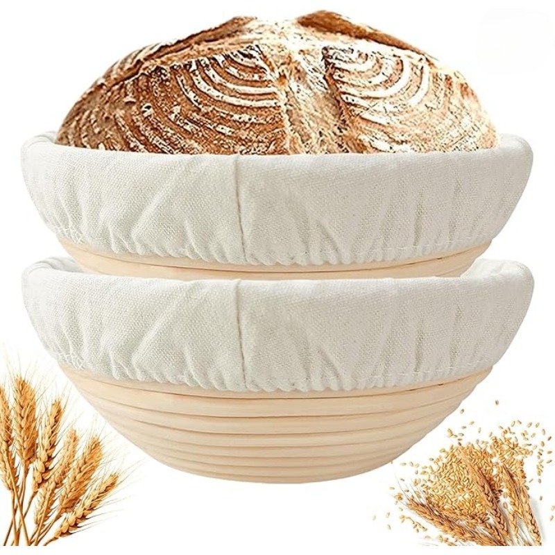 Fermentation Crock - ตะกร้าสำหรับหมักขนมปัง PP ตะกร้าสำหรับพักแป้ง ตะกร้าสำหรับหมักขนมปัง อุปกรณ์ทำขนมอบ อุปกรณ์ทำขนมสำหรับครัวเรือน
