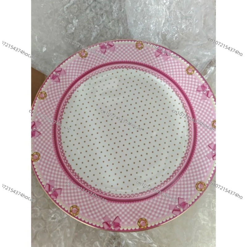 Home Cooking Dishes - จานเซรามิกรูปหัวใจสีชมพูลายลูกไม้ลายเสือดาวจานขนมหวานถาดอาหารเช้าชุดอาหารน้ำชายามบ่ายอุปกรณ์ครัวบ้าน