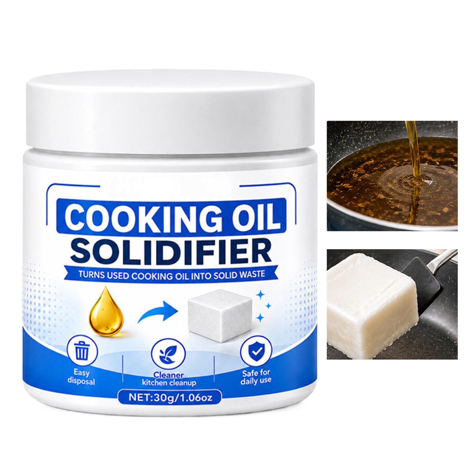 Home Cooking Meals - ผงแข็งตัวน้ำมันปรุงอาหาร 30 กรัม สารเพิ่มความแข็งตัวน้ำมันทิ้งในครัว ผงกำจัดคราบไขมัน ทำความสะอาดง่ายทันที