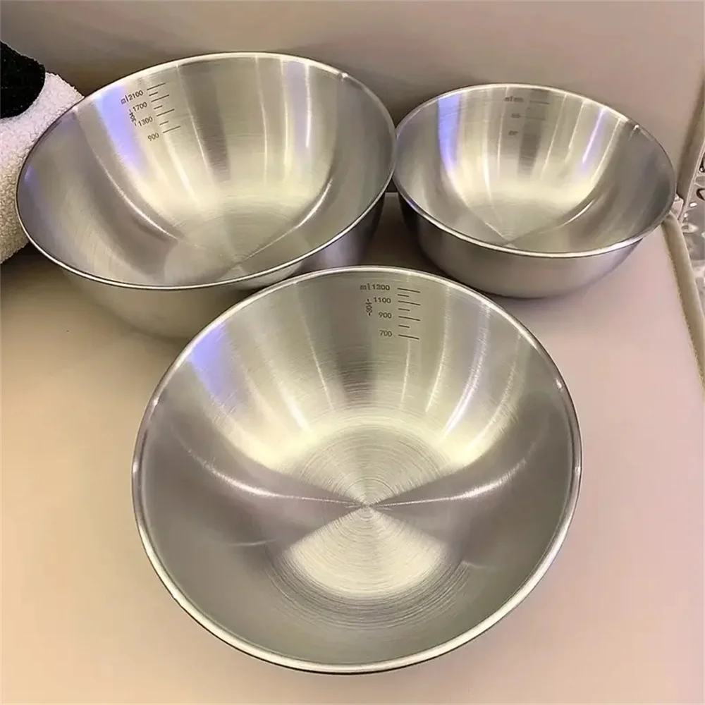 Home Cooking Set - ชุดชามสแตนเลส 1-3 ใบ พร้อมสเกลวัด สำหรับทำอาหาร อบขนม