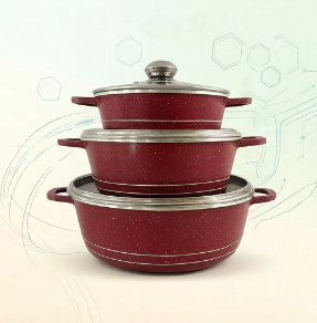 Home Cooking Set - ชุดเครื่องครัว JMZ หม้อและกระทะหินแกรนิต 6 ชิ้น อลูมิเนียมเคลือบสารกันติด