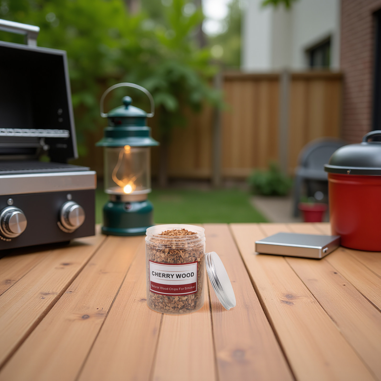 Smoker Box Wood Chip - กล่องไม้ชิปสำหรับรมควันเชอร์รี่ 1 กล่อง ไม้รมควันธรรมชาติสำหรับเตาย่างบาร์บีคิว เตาถ่าน แคมป์ปิ้ง