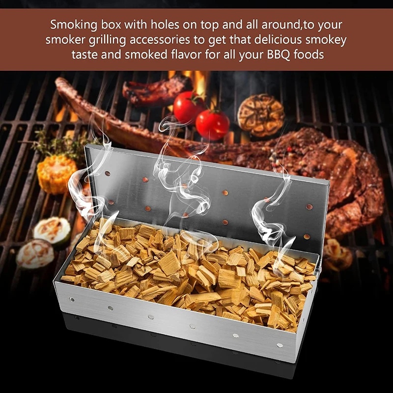 กล่องรมควันสแตนเลสสำหรับชิปไม้ - Smoker Box Wood Chip บทวิจารณ์และราคา