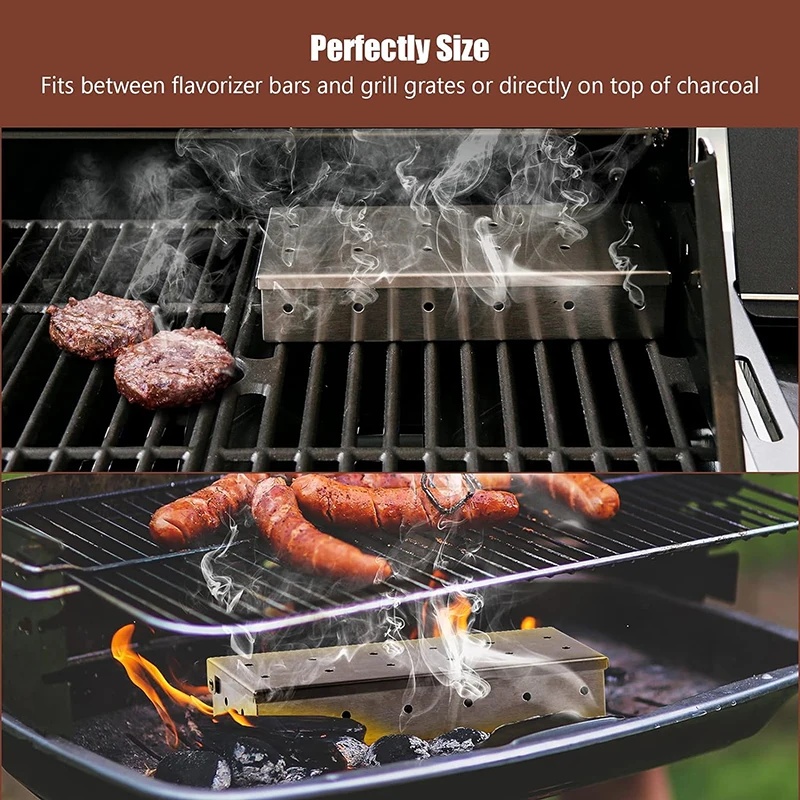 กล่องรมควันสแตนเลสสำหรับชิปไม้ - Smoker Box Wood Chip บทวิจารณ์และราคา
