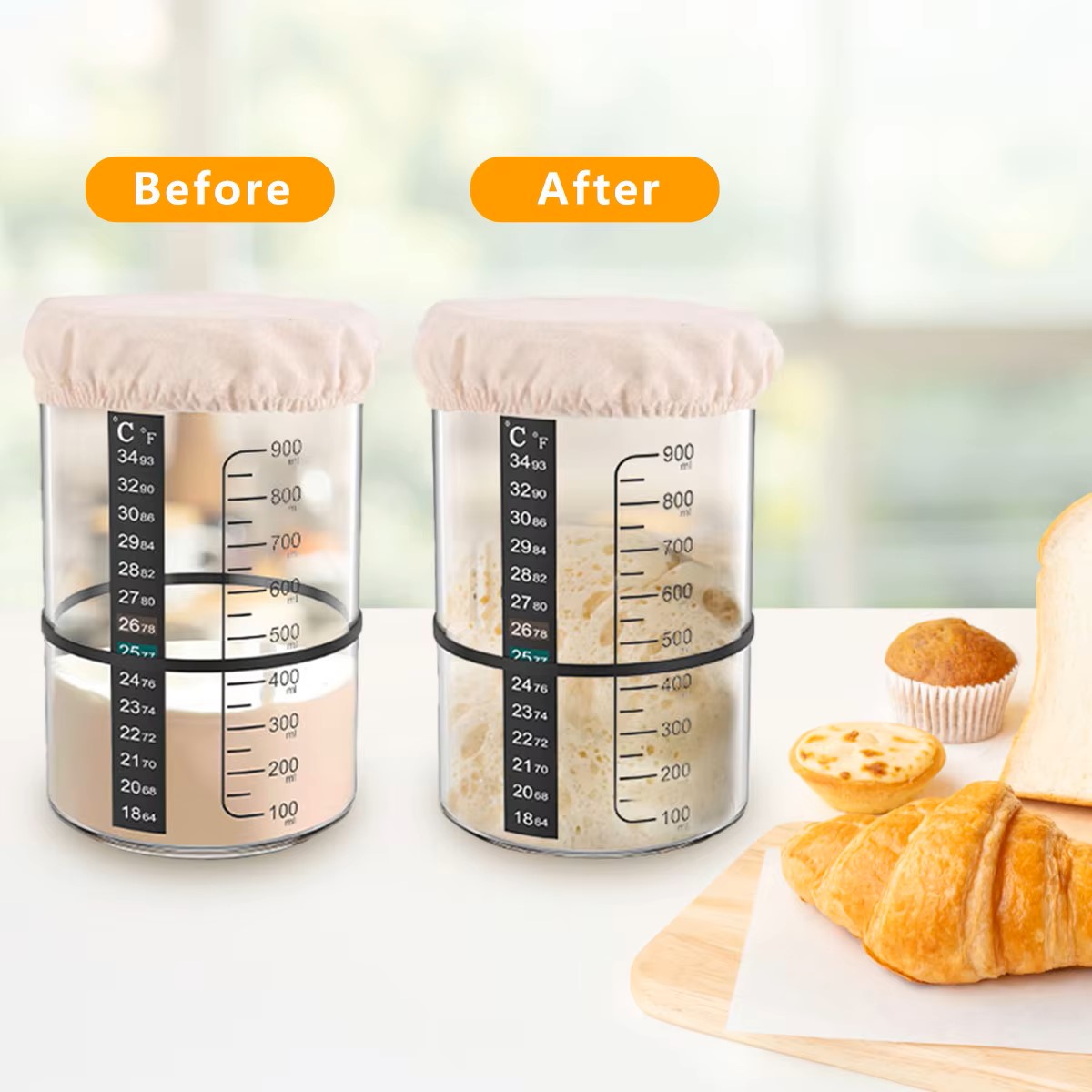 ชุดขวดแก้วใสสำหรับทำแป้งซาวโดว - Fermentation Crock บทวิจารณ์และราคา