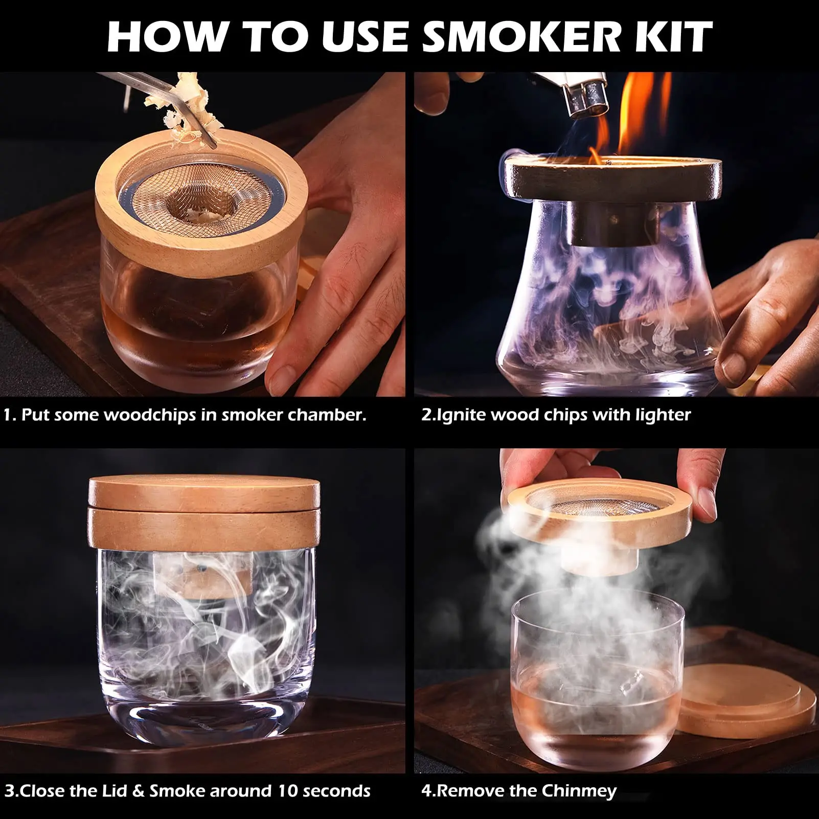 ค็อกเทลสูบบุหรี่ชุดบาร์ไม้รมคว - Smoker Box Wood Chip บทวิจารณ์และราคา